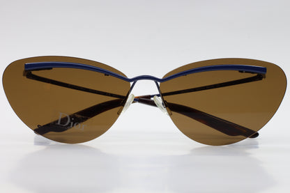 Christian Dior Diorette QS0YJ Navy Blue Rimless Sunglasses