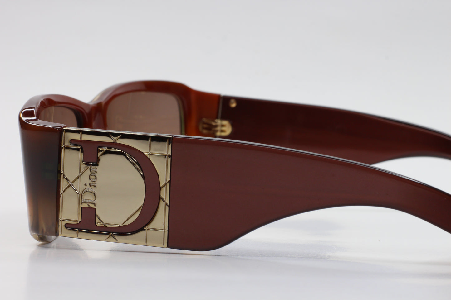 Christian Dior QJOSB Dior Shaded 2 Brown Acetate Gold Logo Luxury Sunglasses - ABC Optical