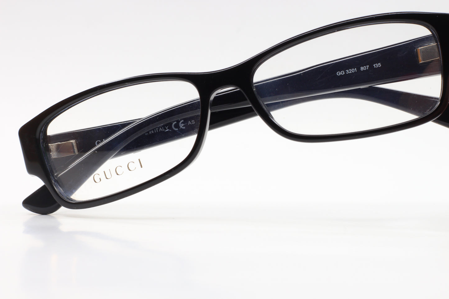 Gucci GG3201 807 Black Acetate Luxury Italy Eyeglasses Optical Frames ABC Optical Eyeglasses