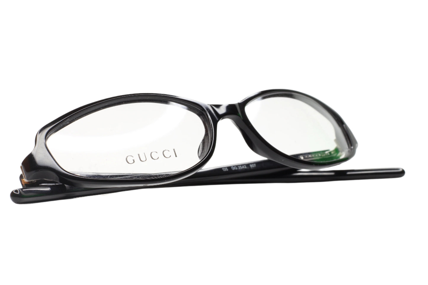 Gucci GG2542 807 Polished Black Vintage Luxury Eyeglasses Optical Frames ABC Optical Eyeglasses Man Men