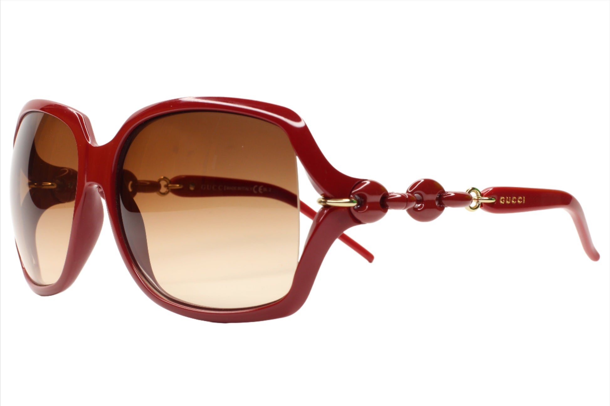 Gucci GG3584S 3GQJD Burgundy Designer Red Fashion Gold Luxury Sunglasses - ABC Optical