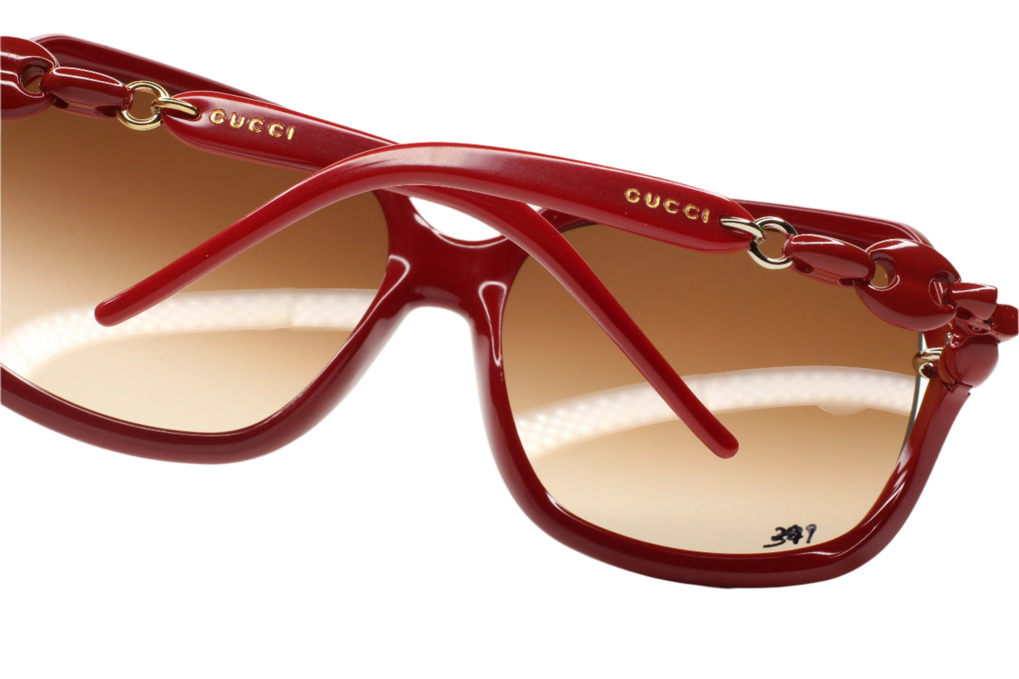 Gucci GG3584S 3GQJD Burgundy Designer Red Fashion Gold Luxury Sunglasses - ABC Optical