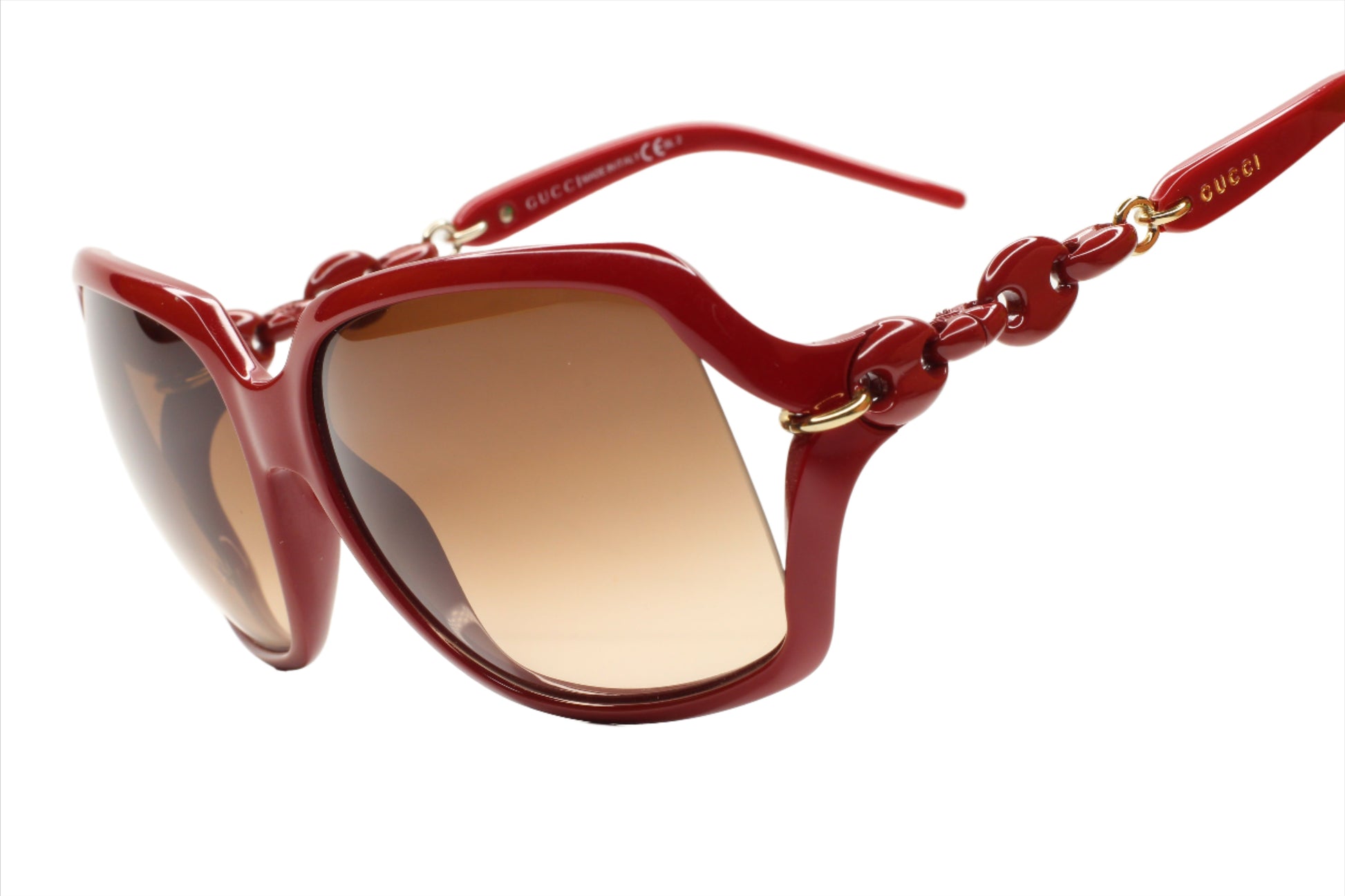 Gucci GG3584S 3GQJD Burgundy Designer Red Fashion Gold Luxury Sunglasses - ABC Optical