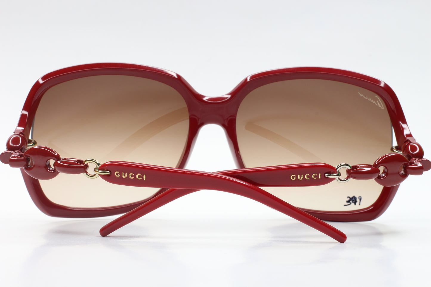 Gucci GG3584S 3GQJD Burgundy Designer Red Fashion Gold Luxury Sunglasses - ABC Optical