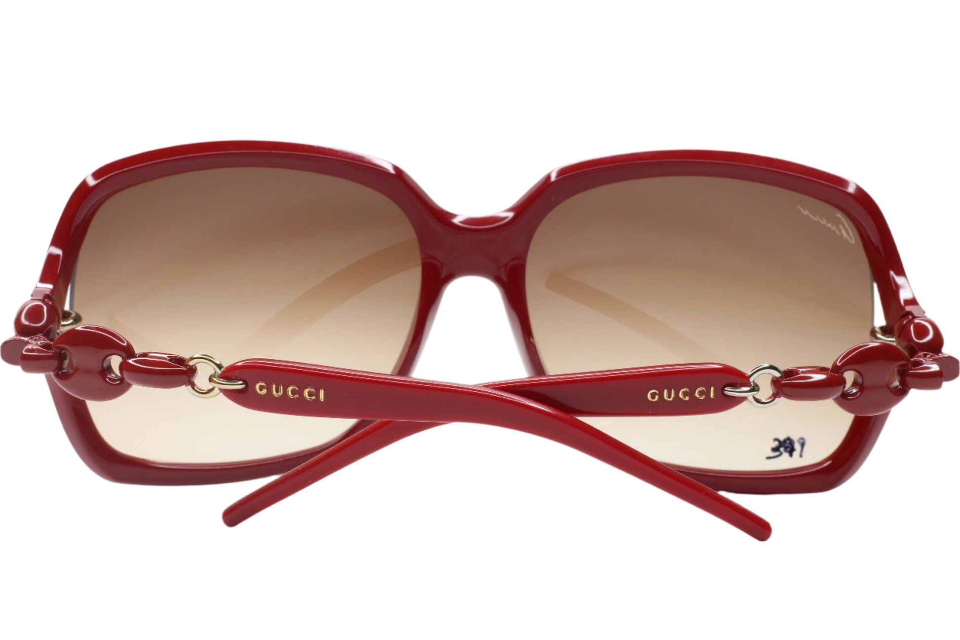 Gucci GG3584S 3GQJD Burgundy Gold Italy Luxury Sunglasses