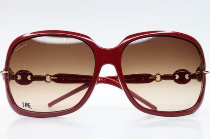 Gucci GG3584S 3GQJD Burgundy Designer Red Fashion Gold Luxury Sunglasses - ABC Optical