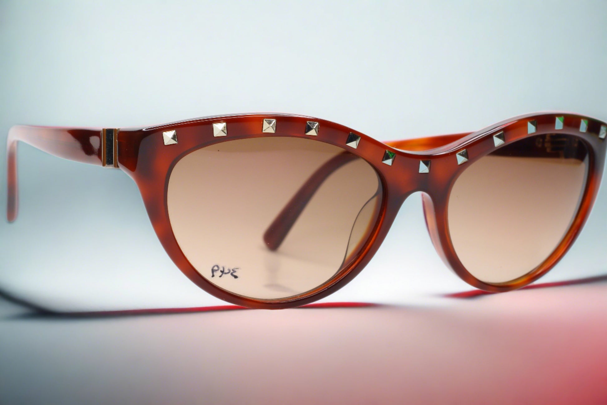 Valentino V641S Brown Silver Studded Designer Sunglasses