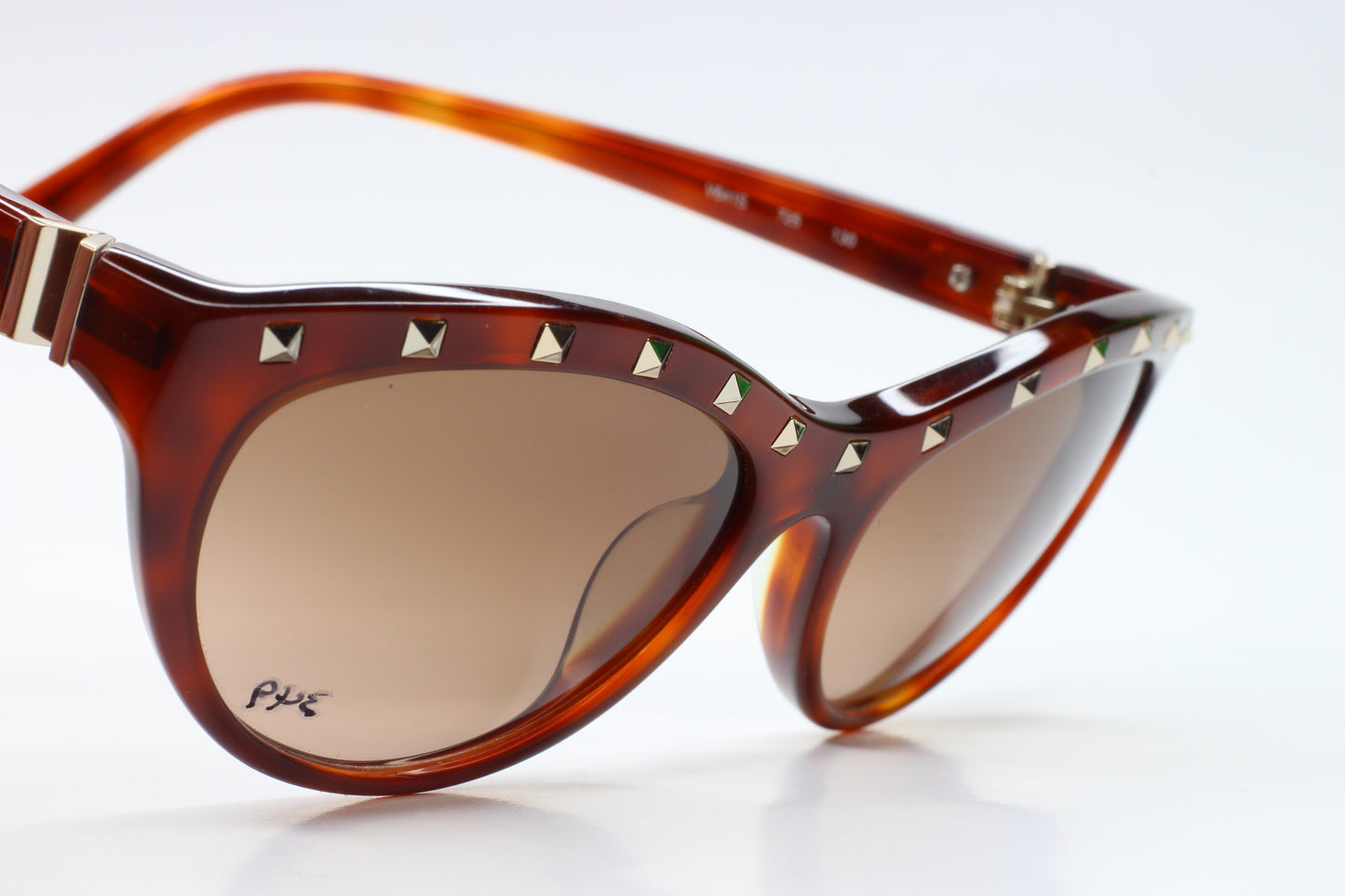 Valentino V641S Brown Silver Studded Designer Sunglasses