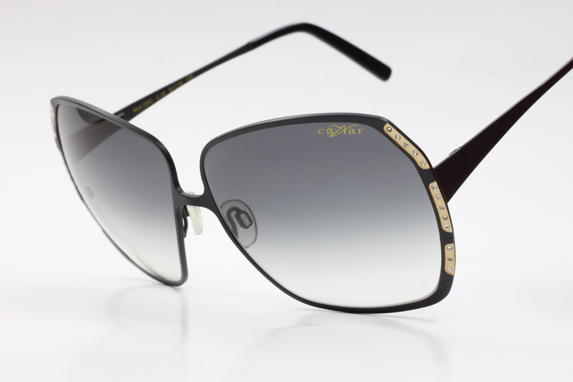Caviar M5003 C24 Black Metal Gold Stones Luxury Sunglasses - ABC Optical