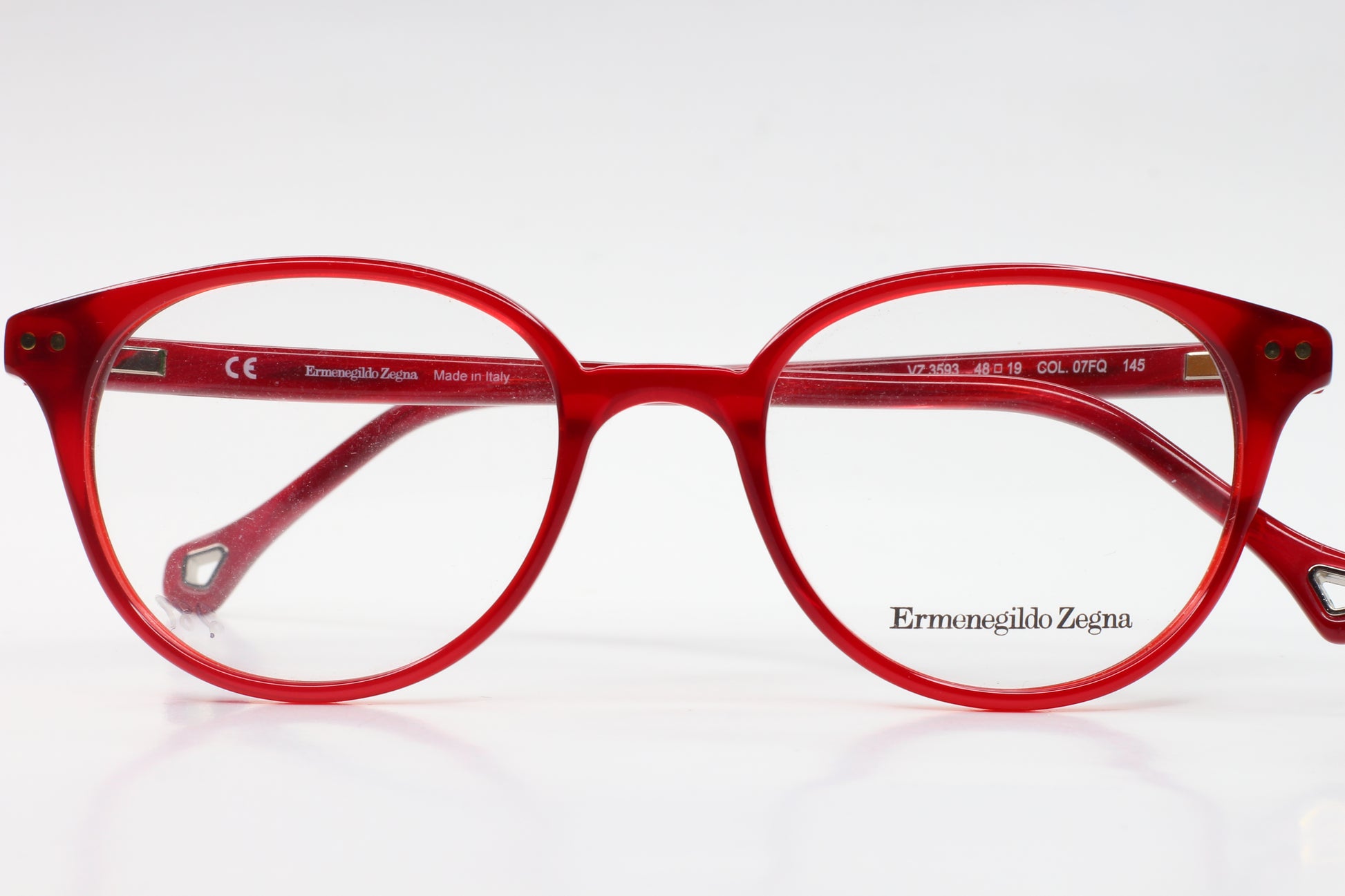 Ermenegildo Zegna VZ3593 07FQ Red Fashion Italy Eyeglasses Optical Frames ABC Optical Eyeglasses