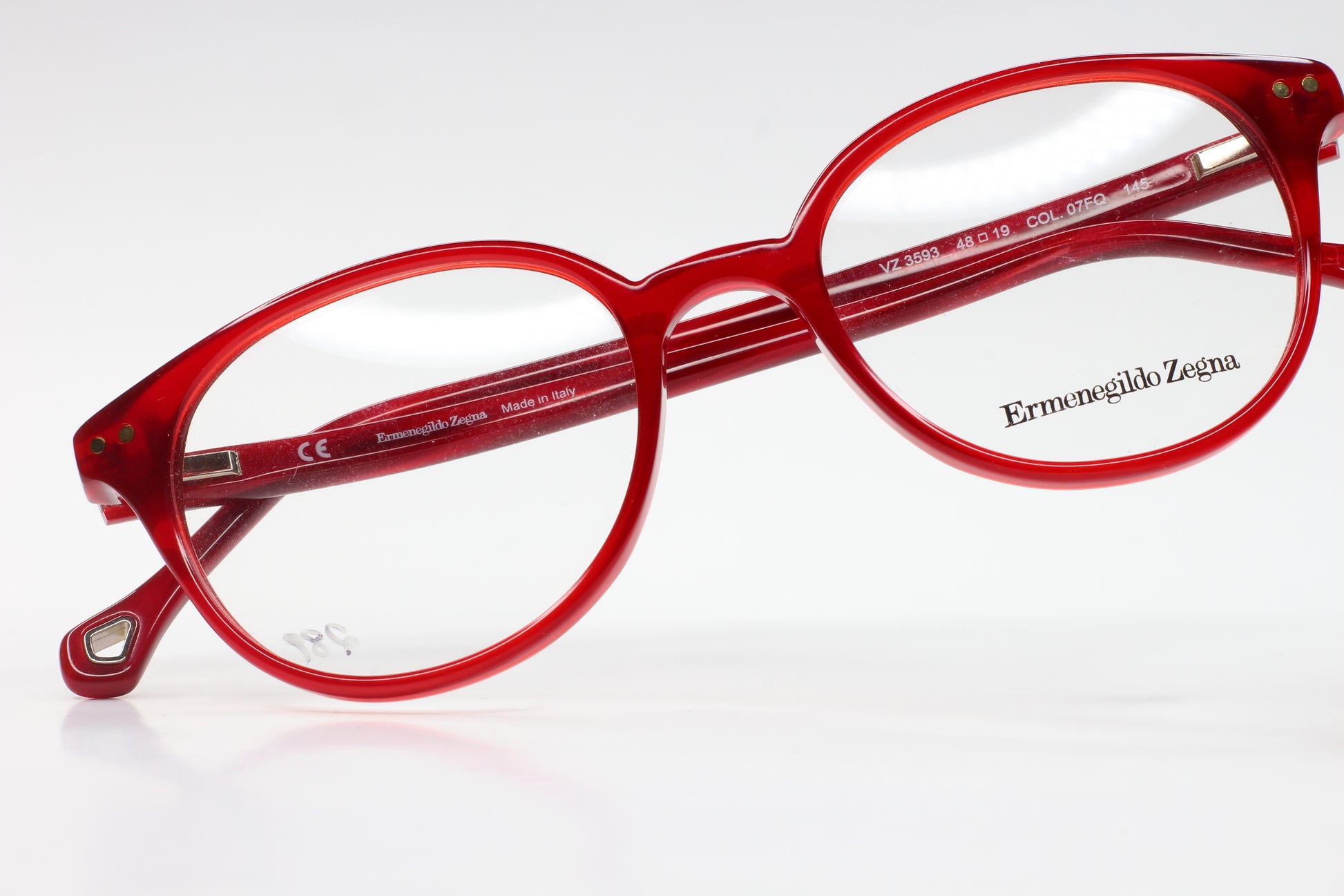 Ermenegildo Zegna VZ3593 07FQ Red Fashion Italy Eyeglasses Optical Frames ABC Optical Eyeglasses