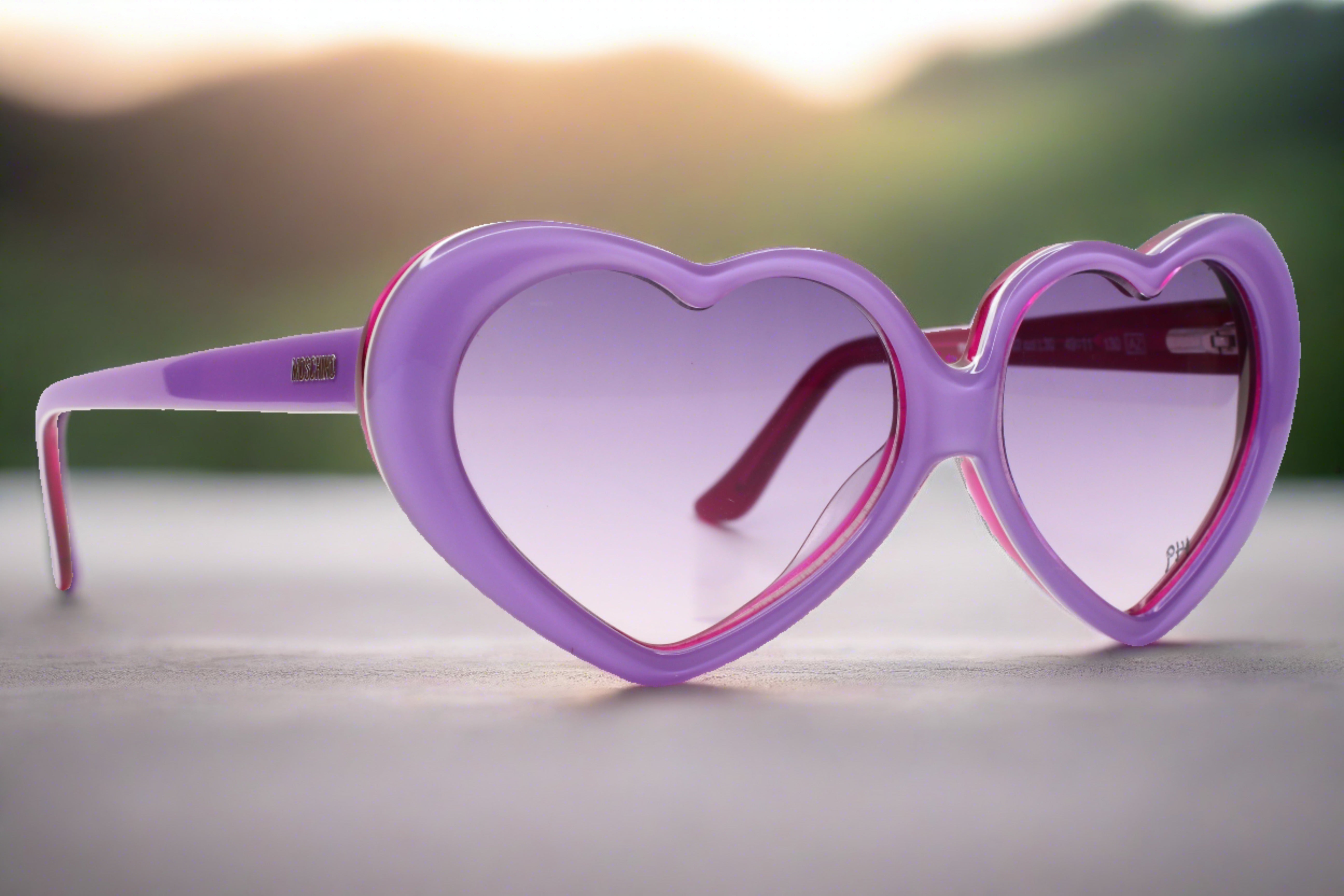 Moschino MO626 02 L30 Teen Heart Shaped Sunglasses Wo 49 11 130 L30 Purple MO626 02 Acetate