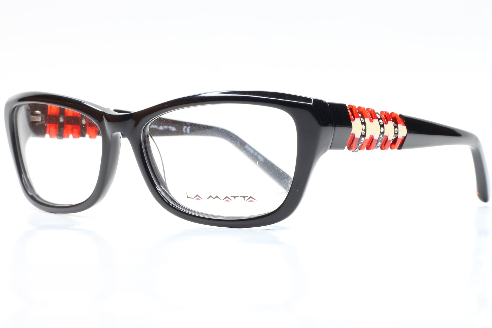 La Matta LM3084 Black Red Acetate Designer Italy Eyeglasses Optical Frames ABC Optical Eyeglasses