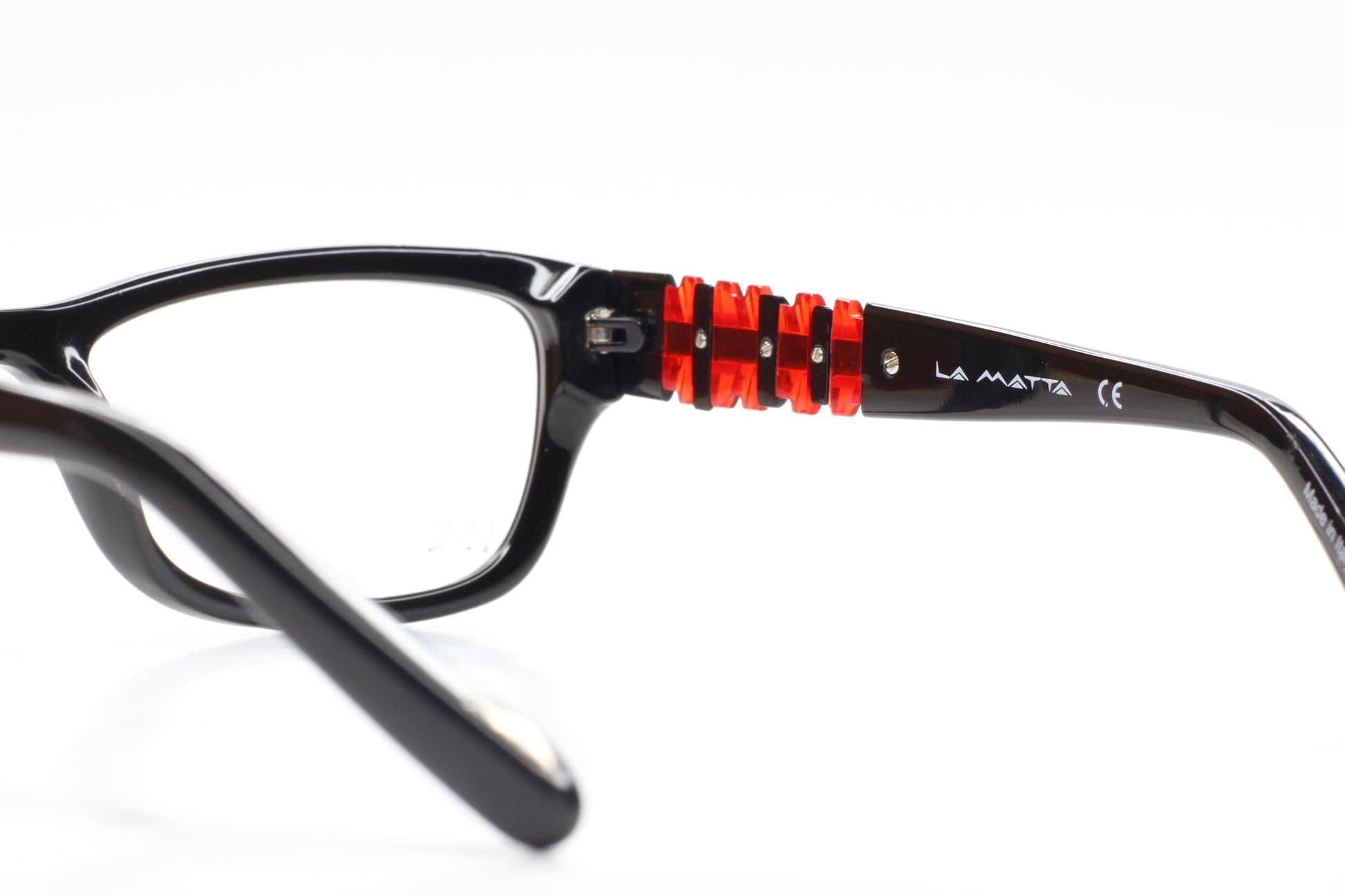 La Matta LM3084 Black Red Acetate Designer Italy Eyeglasses Optical Frames ABC Optical Eyeglasses