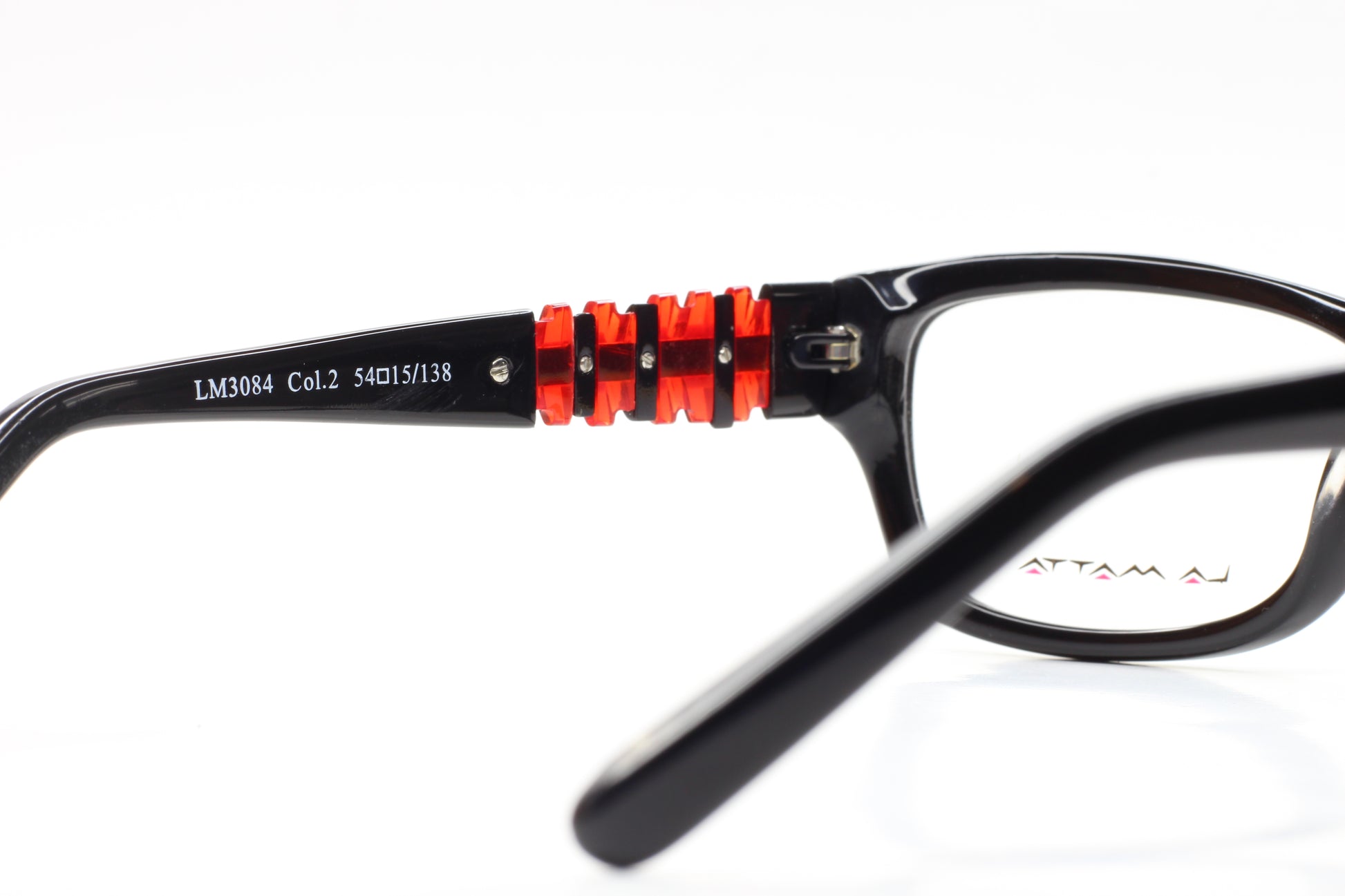 La Matta LM3084 Black Red Acetate Designer Italy Eyeglasses Optical Frames ABC Optical Eyeglasses