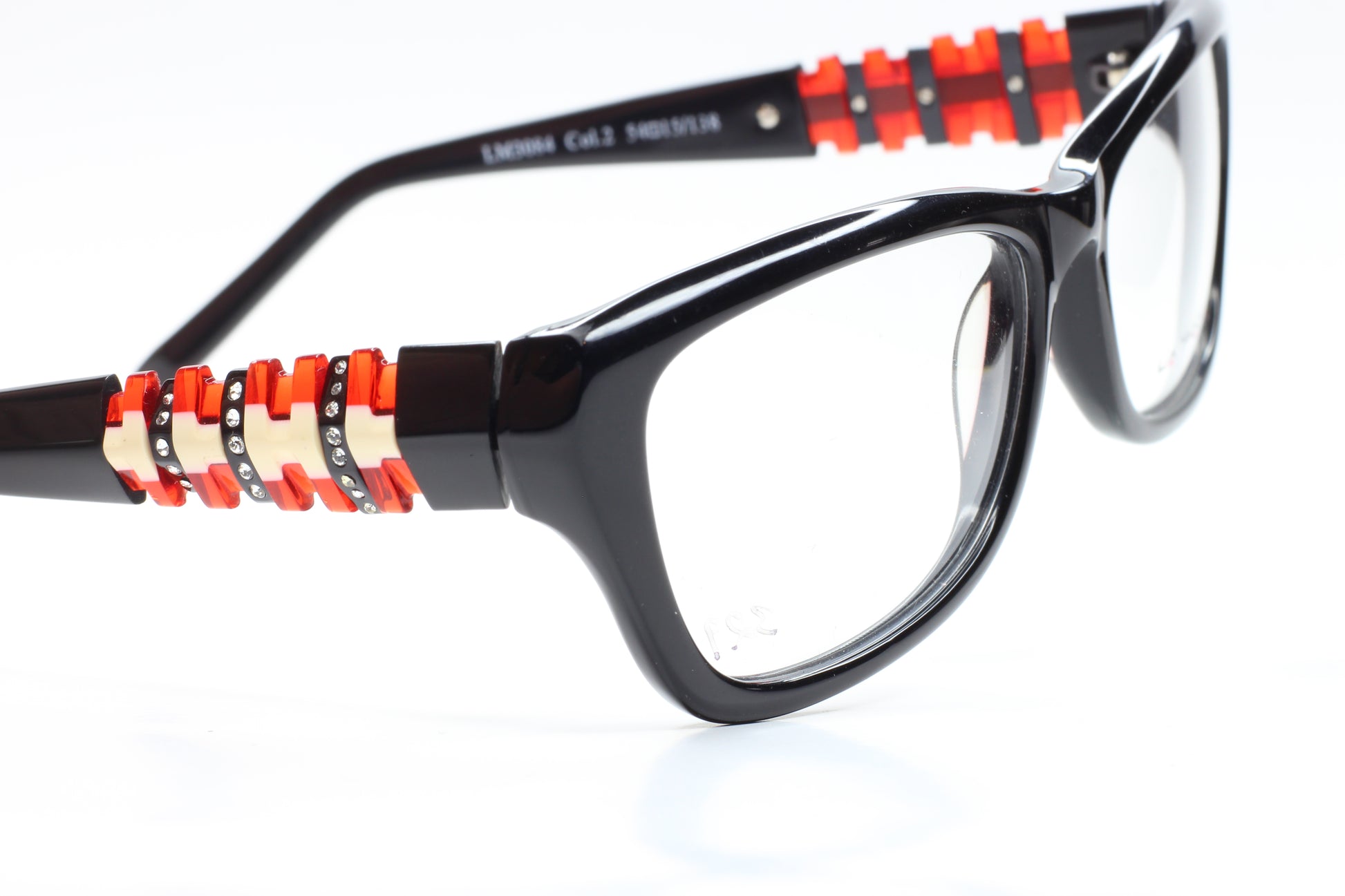 La Matta LM3084 Black Red Acetate Designer Italy Eyeglasses Optical Frames ABC Optical Eyeglasses