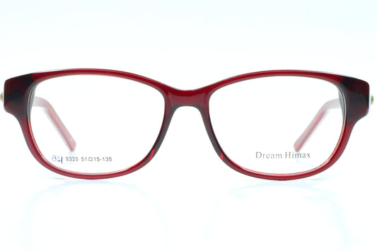 Dream Himax 8335 Burgundy Shiny Beads Designer Eyeglasses
