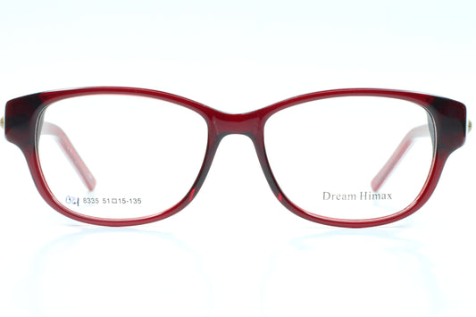 Dream Himax 8335 Burgundy Shiny Beads Designer Eyeglasses 51-15-135 Burgundy Acetate Optical Frames ABC Optical Eyeglasses