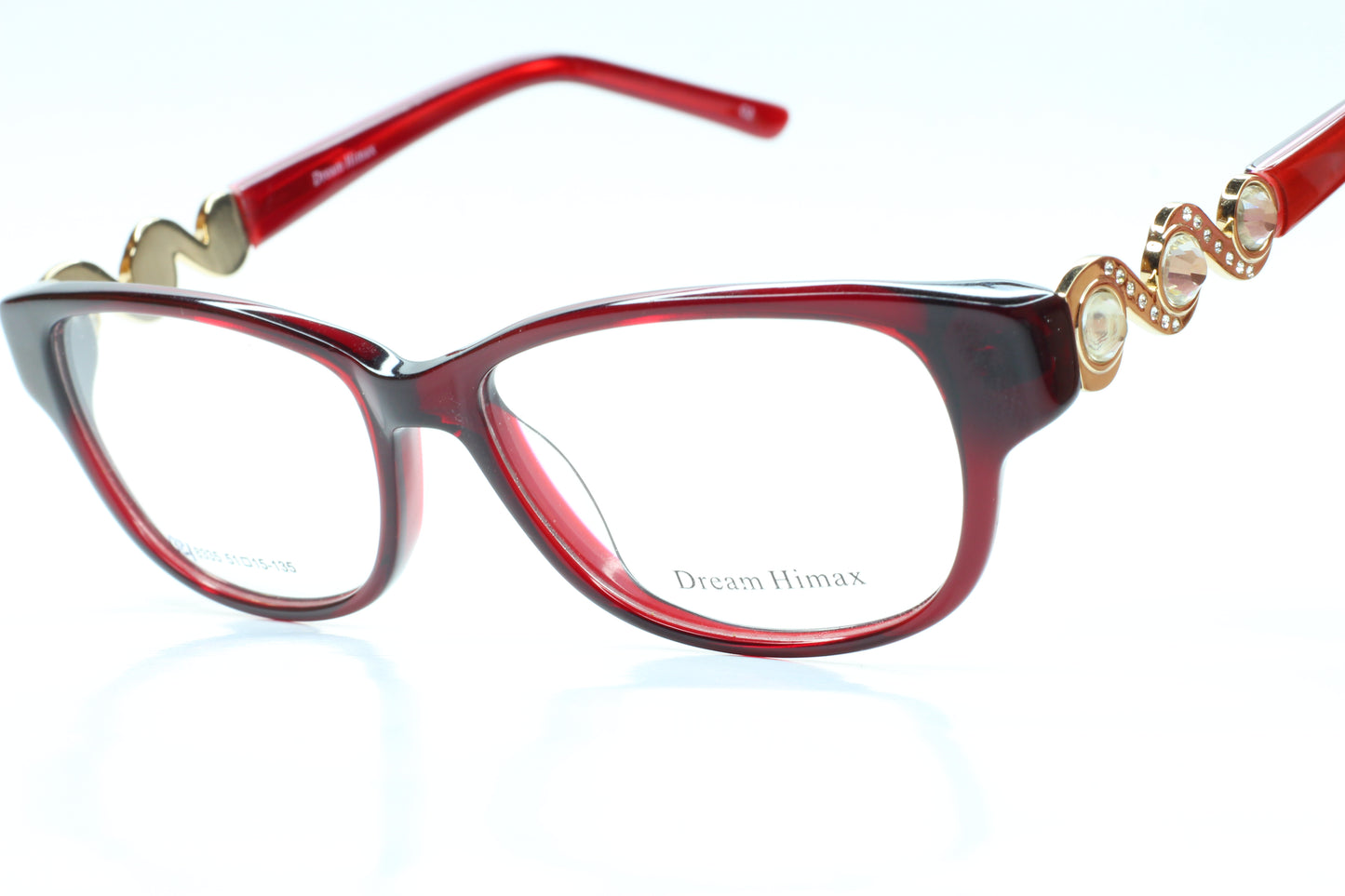 Dream Himax 8335 Burgundy Shiny Beads Designer Eyeglasses Optical Frames ABC Optical Eyeglasses