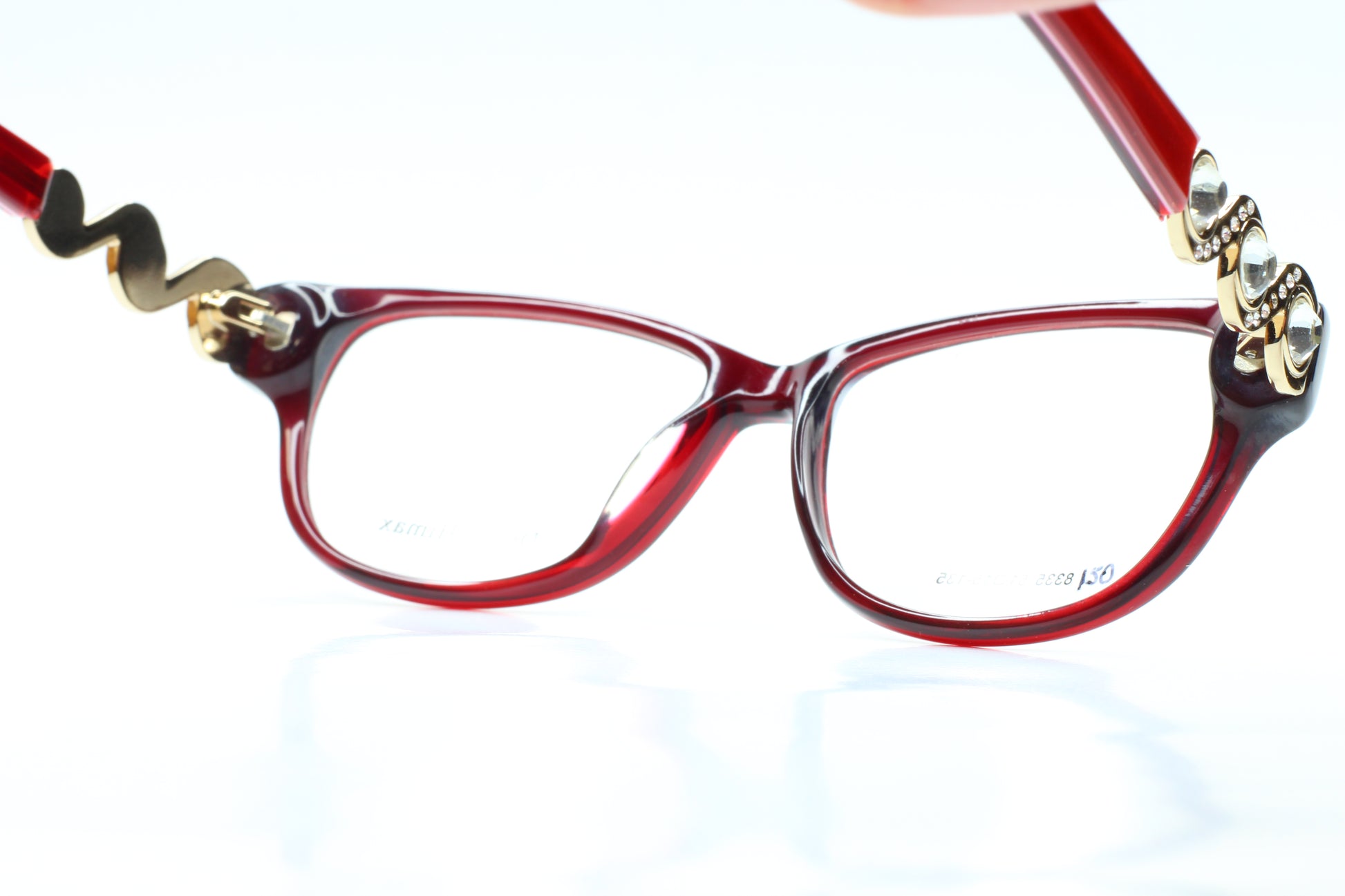 Dream Himax 8335 Burgundy Shiny Beads Designer Eyeglasses Optical Frames ABC Optical Eyeglasses