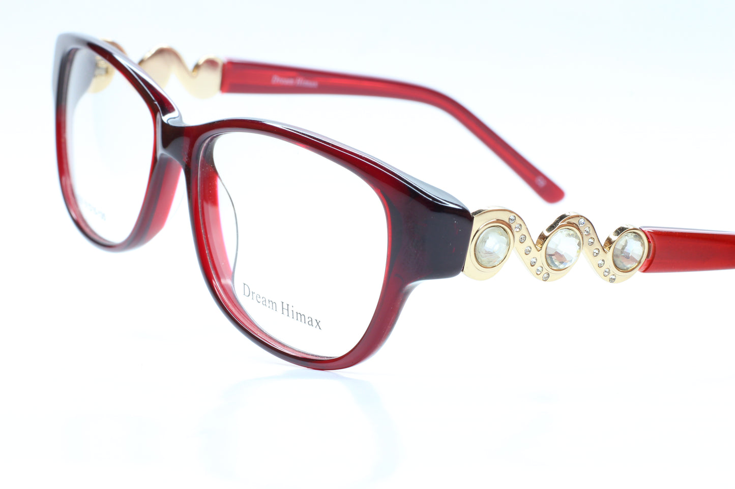 Dream Himax 8335 Burgundy Shiny Beads Designer Eyeglasses Optical Frames ABC Optical Eyeglasses