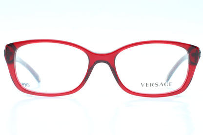 Versace VE3148 974 Red Clear Medusa Head Designer Eyeglasses