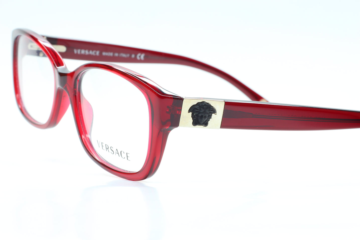 Versace VE3148 974 Red Clear Medusa Head Designer Eyeglasses Optical Frames ABC Optical Eyeglasses