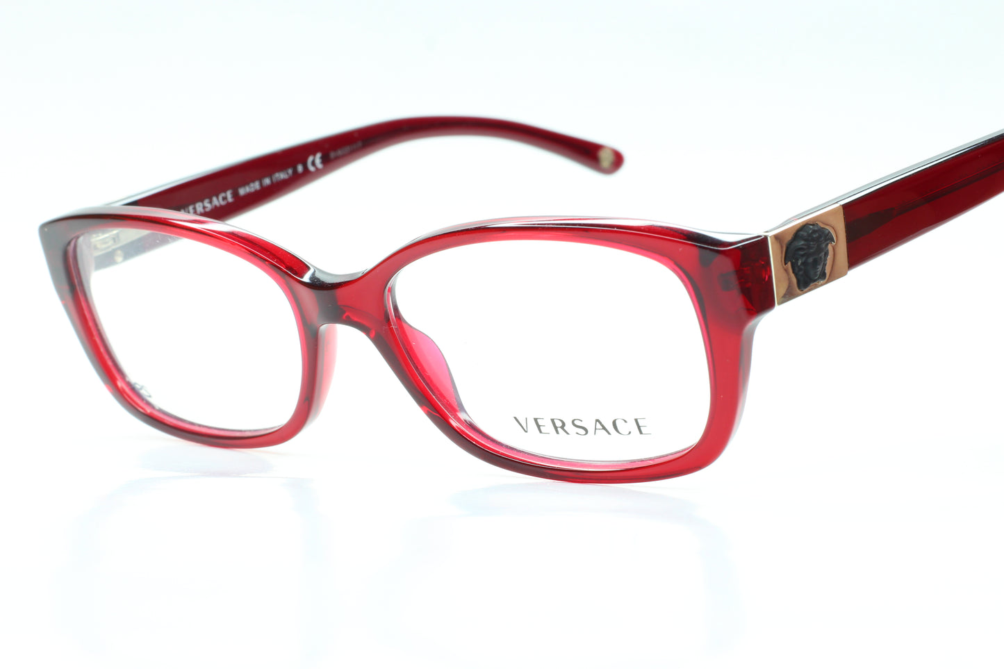 Versace VE3148 974 Red Clear Medusa Head Designer Eyeglasses Optical Frames ABC Optical Eyeglasses