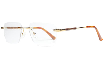 Myriad Eyewear ME25626 Gold Tortoise Rimless Eyeglasses Optical Frames ABC Optical Eyeglasses