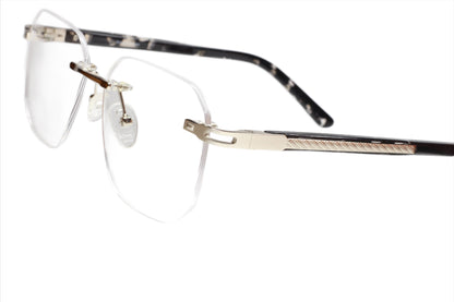 Myriad Eyewear ME25610 Tortoise Gold Rimless Luxury Eyeglasses Optical Frames ABC Optical Eyeglasses