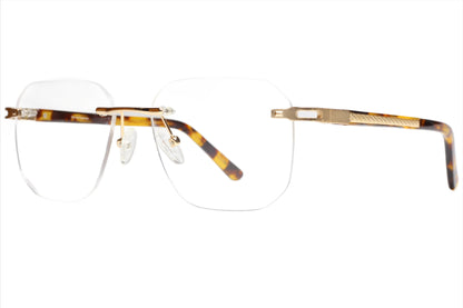 Myriad Eyewear ME25610 Tortoise Gold Rimless Luxury Eyeglasses Optical Frames ABC Optical Eyeglasses