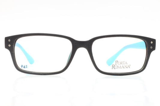 Porta Romana 3126 C188 Black Blue Rubber Italy Eyeglasses 52-17-144 Black Rubber Optical Frames ABC Optical Eyeglasses