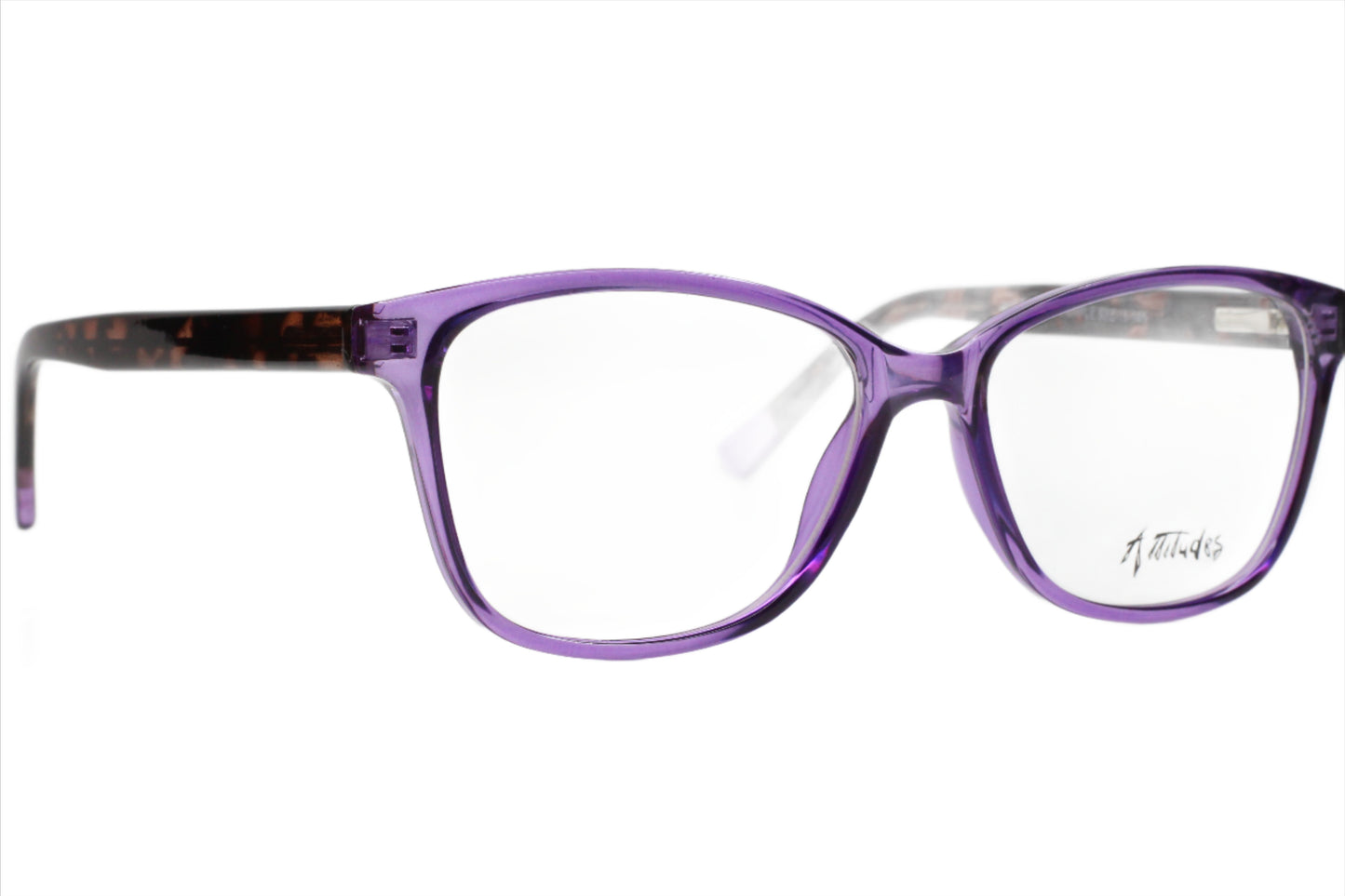 Attitudes Crystal Purple Acetate Designer Eyeglasses