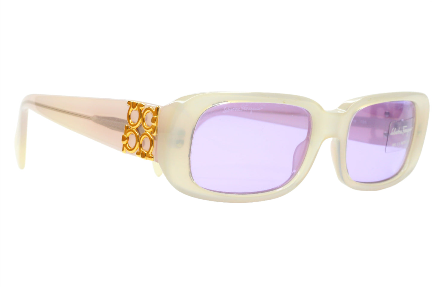 Salvatore Ferragamo SF2033 226/5 Beige Italy Designer Rare Sunglasses
