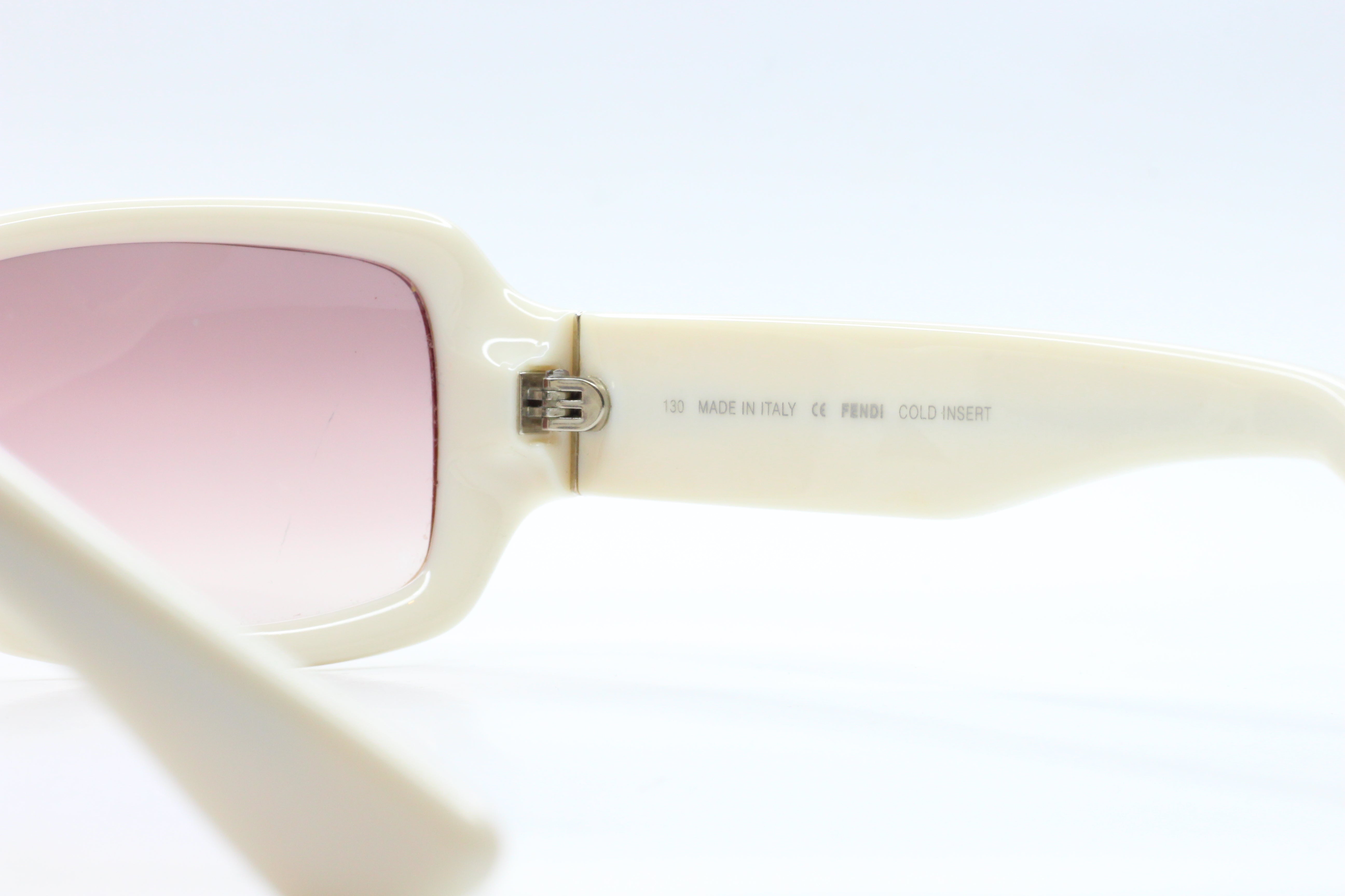 Fendi FS5008 Off White Gradient Acetate Luxury Italy Sunglasses