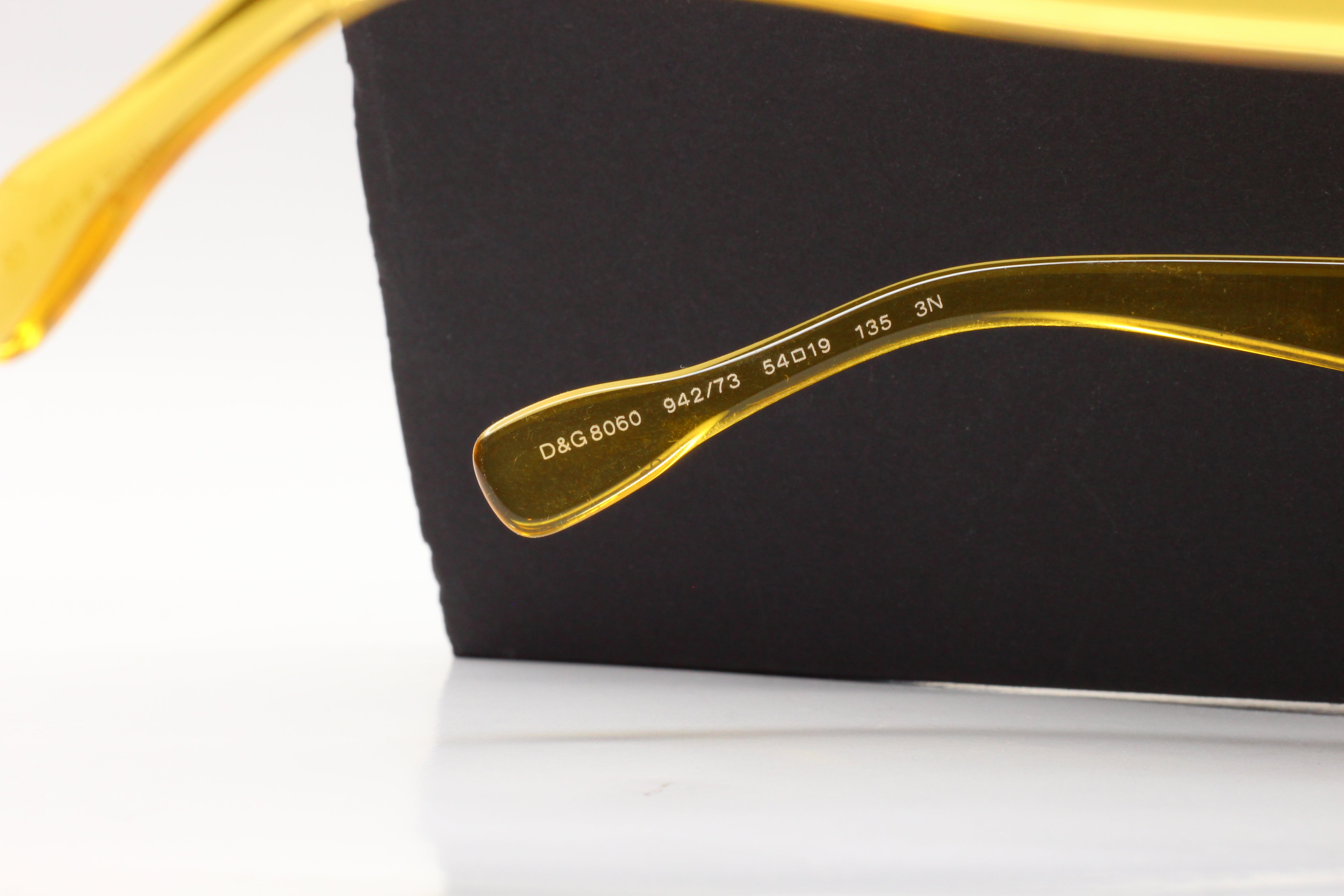 Dolce & Gabbana DG8060 942-73 Amber Yellow Designer