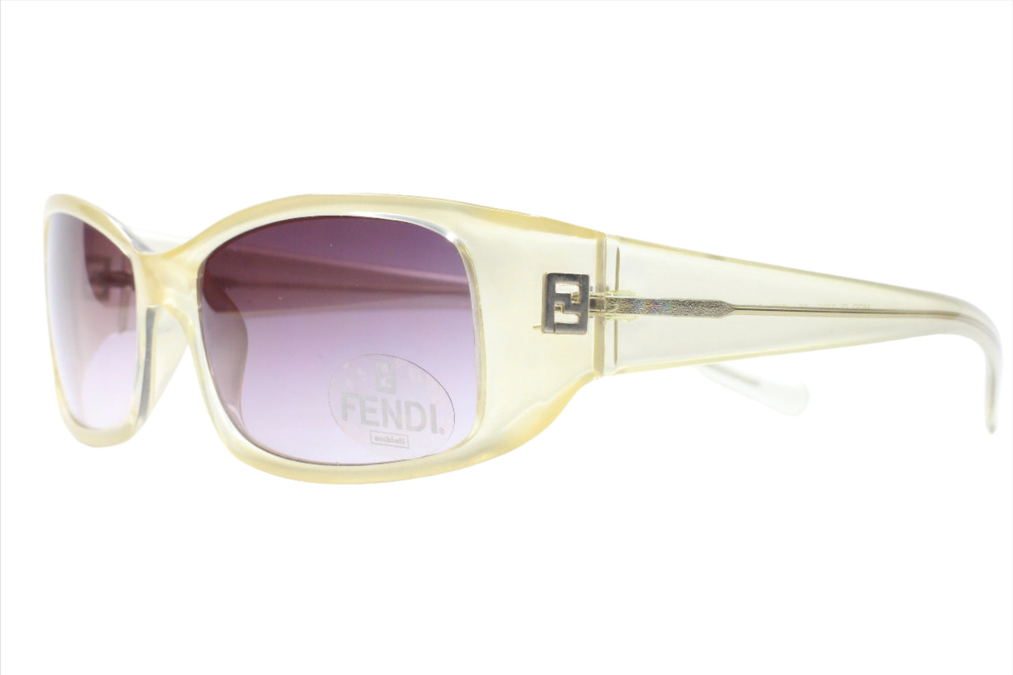 Fendi SL 7735 Clear White 90s Vintage Designer Italy Sunglasses