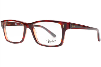 Ray-Ban RB5225 5034 Red Havana Acetate Rectangular Eyeglasses