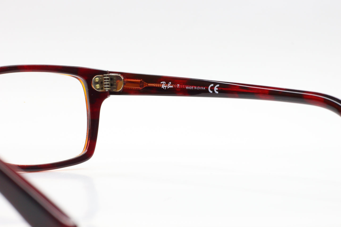 Ray-Ban RB5225 5034 Red Havana Acetate Rectangular Eyeglasses