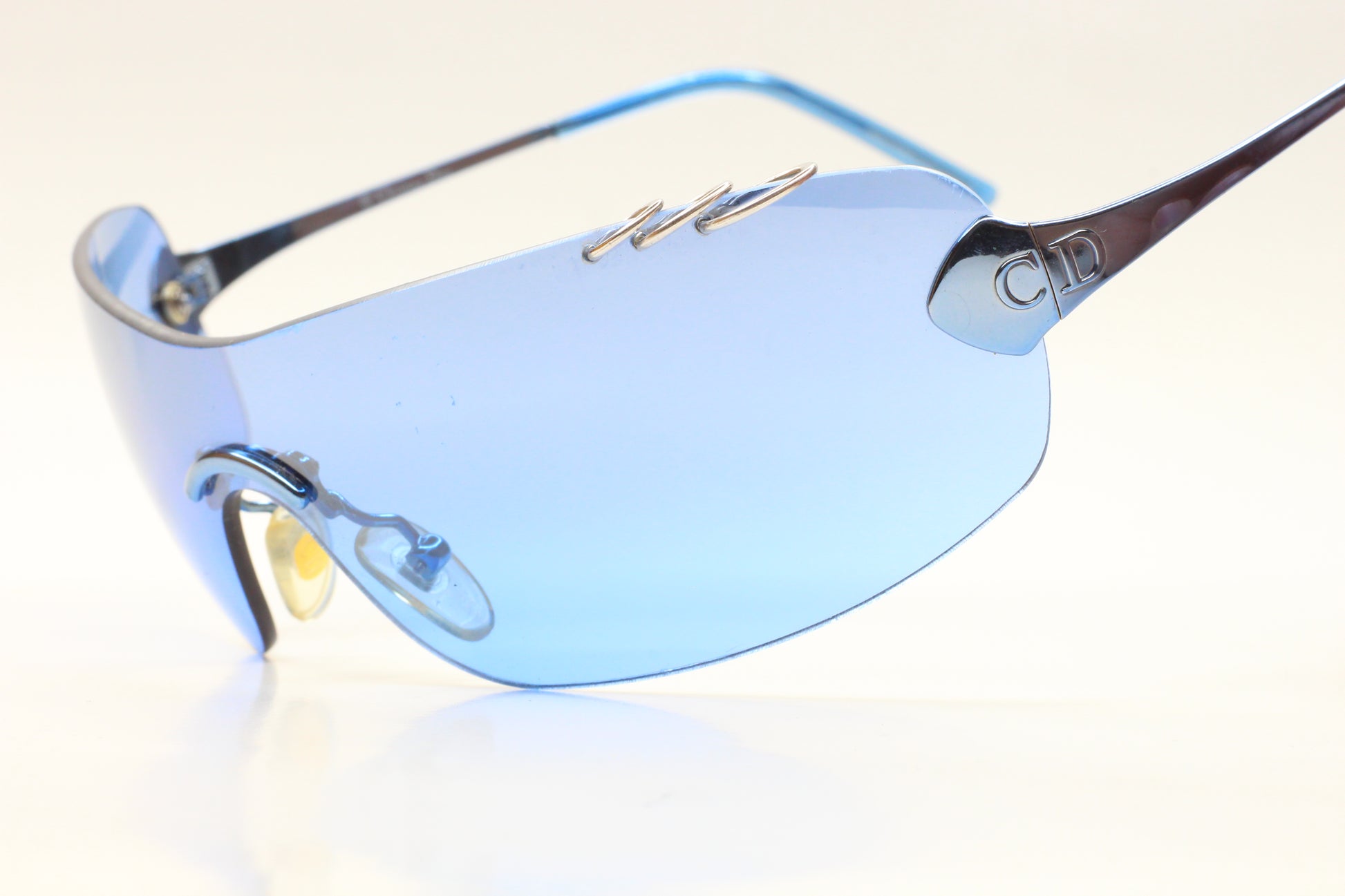 Christian Dior Piercing 55P RARE Blue Rimless Vintage Sunglasses Optical Frames ABC Optical sunglasses