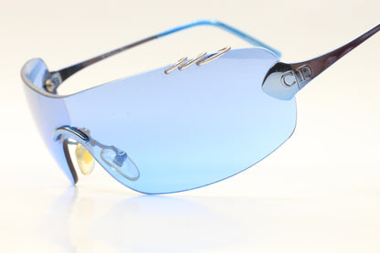 Christian Dior Piercing 55P RARE Blue Rimless Vintage Sunglasses