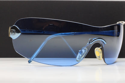 Christian Dior Piercing 55P RARE Blue Rimless Vintage Sunglasses