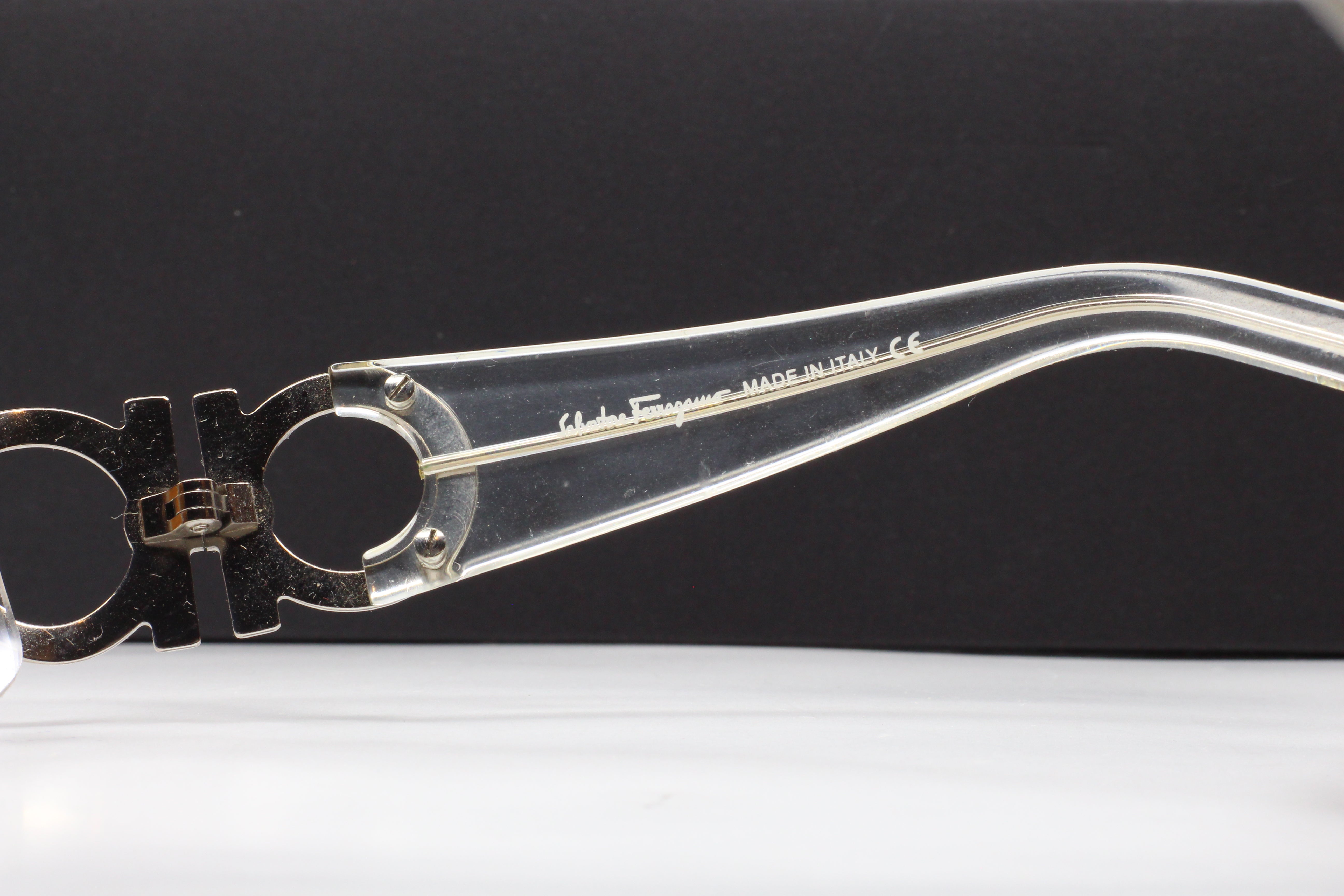Salvatore Ferragamo SF1047 511/61 Clear Silver Rimless Luxury