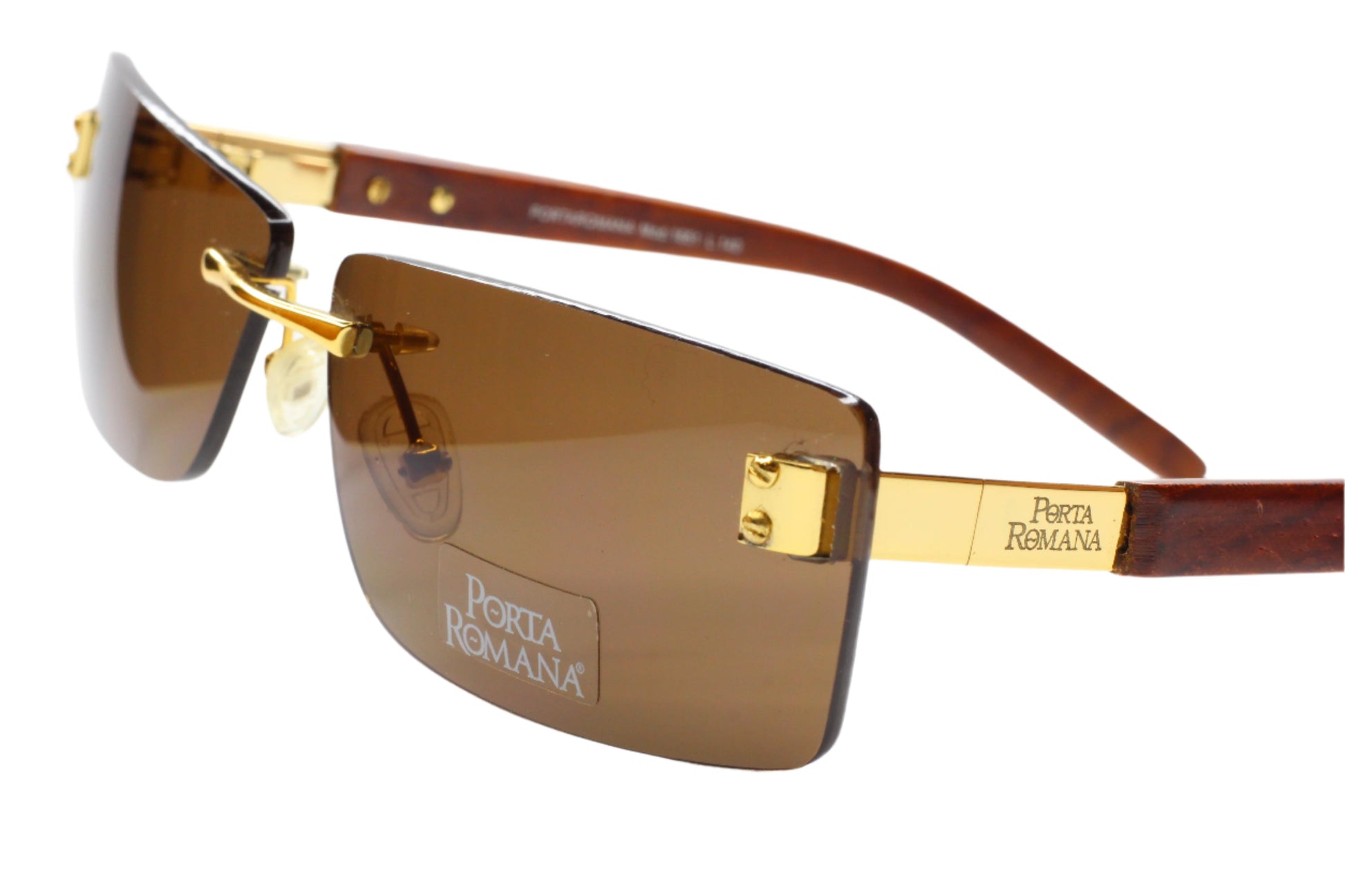 Porta Romana mod. 1651 Gold Wood Vintage 1990's Luxury Sunglasses -Ma Optical Frames ABC Optical sunglasses