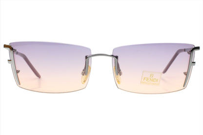 Fendi FS263 Dark Ruthenium Silver Italy Rimless Luxury Sunglasses -Ma 62-14-135 Silver Rimless Optical Frames ABC Optical sunglasses