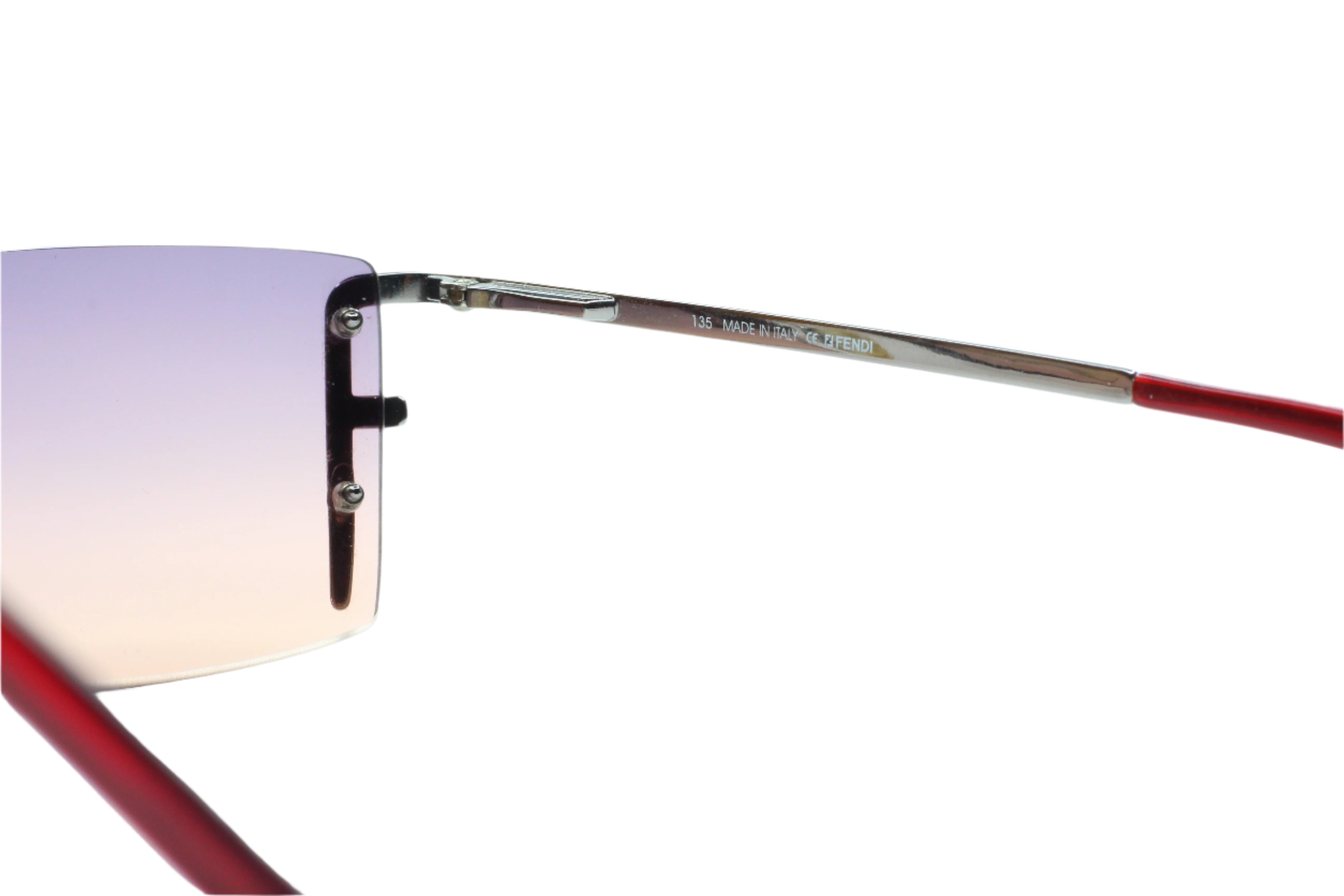 Fendi FS263 Dark Ruthenium Silver Rimless Luxury Italy Sunglasses