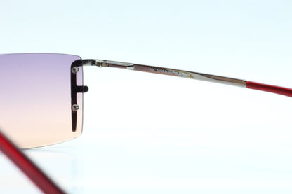 Fendi FS263 Dark Ruthenium Silver Italy Rimless Luxury Sunglasses