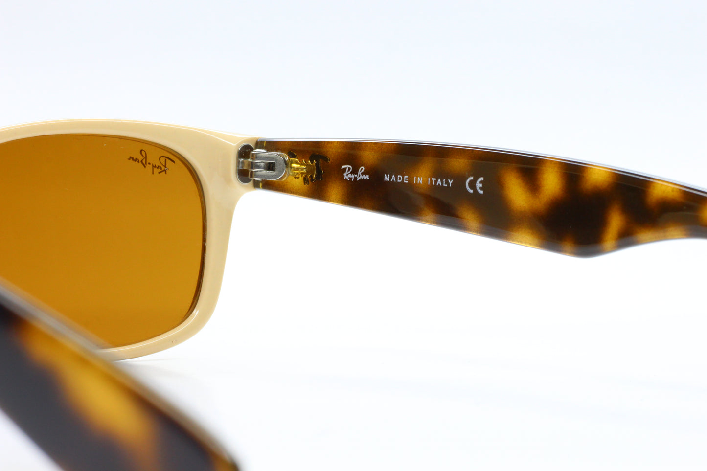 Ray-Ban RB2132 721 Cream Brown Wayfarer Italy Sunglasses