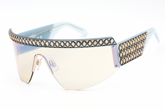 Swarovski SK0363 30X Shiny Deep Gold/Blue Mirror Shield Sunglasses -Wo