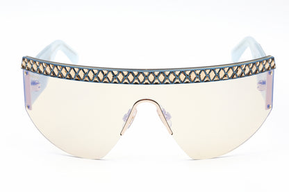 Swarovski SK0363 30X Shiny Deep Gold/Blue Mirror Shield Sunglasses -Wo